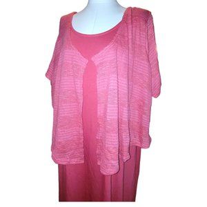 Pink Sweater Dress and Jacket Set Maxi Size 3X 26/28 Woman's JJ3287